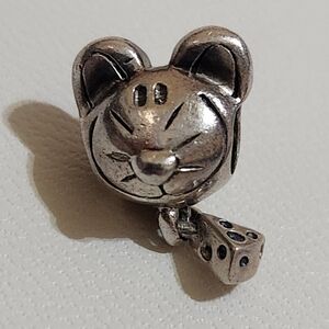 Carlo Biagi Mouse and Cheese Sterling Silver Bead Charm